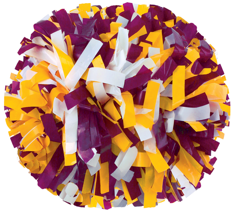 6 Plastic 3 Color Baton Handle Cheerleading Poms