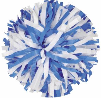 Plastic Cheer Pom Poms Cheerleading Cheerleader Gear 2 pieces one pair poms(Royal  Blue/White) 