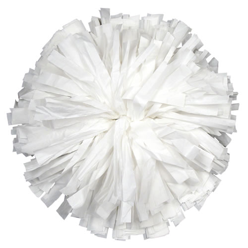 Plastic Cheerleader Pom-Poms - 4 in. Half-n-Half with Baton Handle