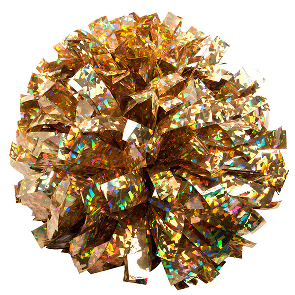 gold crystal pom pom for cheerleading and dance