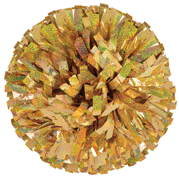 Holographic sparkle gold pom pom for cheerleading and dance