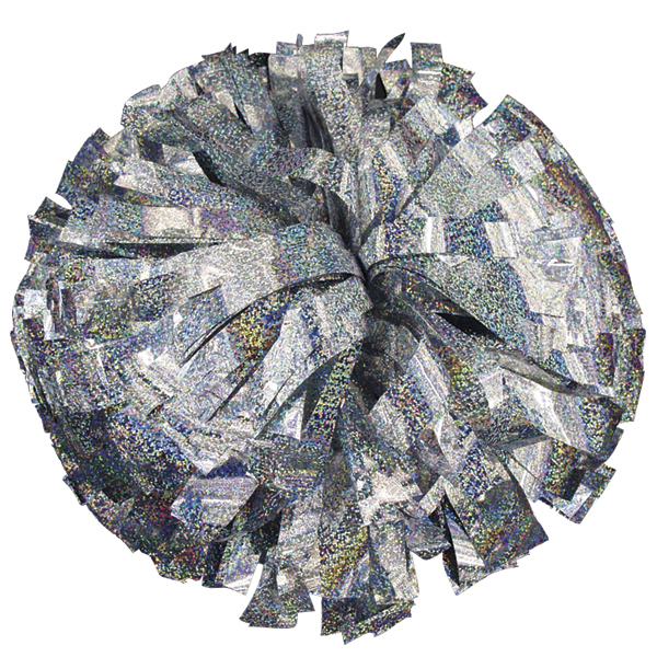 Holographic Silver Sparkle Pom Pom for Cheerleading and Dance