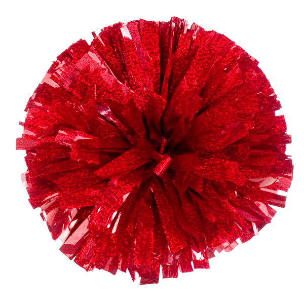 RED Cheerleader Glittered Pom Poms Ornament BRUNETTE