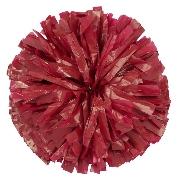 cardinal red Wet Look pom pom for dance and cheerleading performances