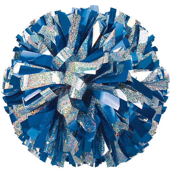 Metallic Cheer Pom Poms Cheerleading Cheerleader Gear 2 pieces one pair  poms(Royal Blue/Silver)