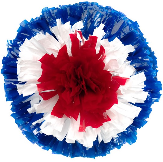 Three Color Bullseye Holographic CHEER POM POMS HMSH-BE3