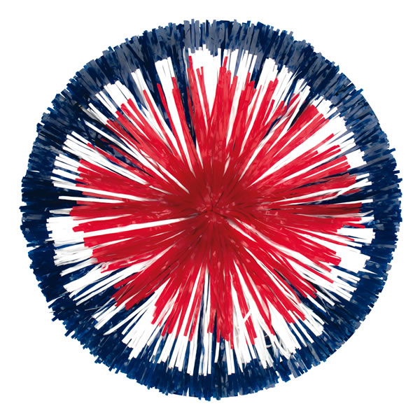 Three Color Bullseye Holographic CHEER POM POMS HMSH-BE3