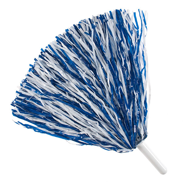 Royal Blue & White Two-Tone Spirit Pom-Poms - 24 Pc